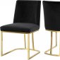 Heidi Dining Chair 776 Set of 2 Black Velvet Fabric by Meridian