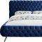 Delano Bed in Navy Velvet Fabric by Meridian w/Options