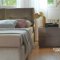 Elysee Upholstered Bed in Taupe Tortora Zoe Fabric by Rossetto