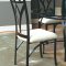 Dark Pewter Metal Base Contemporary Dinette Table w/Glass Top