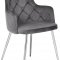 Salvatore Dining Chair 758 Set of 2 Grey Velvet Fabric Meridian