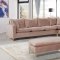 Naomi Sectional Sofa 636 in Pink Velvet Fabric by Meridian