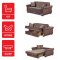 American Style Prime Loveseat Bed in Brown Fabric by Mobista