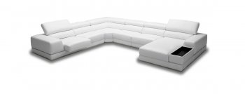 Chrysanthemum Sectional Sofa 1576 White Full Leather by VIG [VGSS-1576 Chrysanthemum Full WHT]