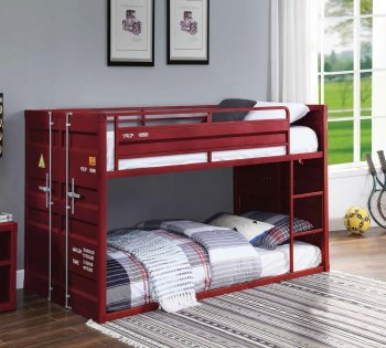 Cargo Twin/Twin Bunk Bed 38280 in Red by Acme [AMKB-38280 Cargo]