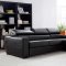 Espresso Leather Modern Sectional Sofa Bed w/Storage