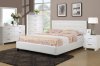 F9247 Bedroom Set by Boss in White w/Leatherette Upholstered Bed