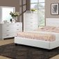 F9247 Bedroom Set by Boss in White w/Leatherette Upholstered Bed