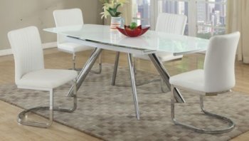 Alina Dining Set 5Pc by Chintaly w/Starphire Glass Top [CYDS-Alina]