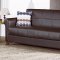 Queens Sofa Bed Convertible Dark Brown Leatherette w/Options