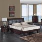 Wenge Finish Modern Bedroom w/Bicast Headboard & Options