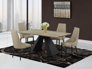 D802DT Dining Table in Khaki & Black by Global w/Optional Chairs [GFDT-D802DT]