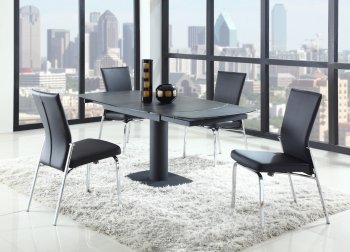 Grace Dining Table 5Pc Set in Black w/Molly Chairs by Chintaly [CYDS-Grace-Black-Molly]