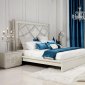 White Gloss Modern Bedroom w/Platform Bed & Optional Casegoods