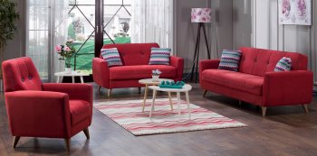 Nora Zigana Marsala Sofa Bed in Red Fabric by Istikbal w/Options [IKSB-Nora Zigana Marsala]