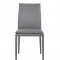 Togo Dining Chair Set of 2 in Charcoal Gray Leather by J&M