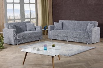 Niagara Sofa Bed Convertible in Grey Fabric w/Options by Empire [MYSB-Niagara]