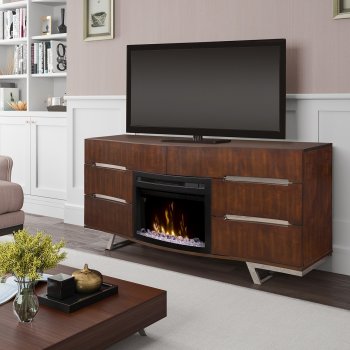 Valentina Electric Fireplace Media Console by Dimplex w/Crystals [SFDX-Valentina Crystals]