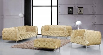 Mercer 646BE Sofa in Beige Velvet Fabric w/Optional Items [MRS-646BE Mercer]