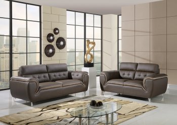 U7390 Sofa 3Pc Set in Bonded Leather by Global [GFS-U7390-DK/CAPP]