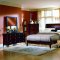 Merlot Finish Modern 5Pc Bedroom Set w/Curved Side Design