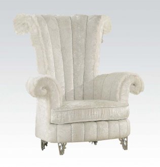 59124 Parr Accent Chair in White Fabric by Acme