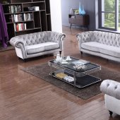 Alexandrina Sofa Set 3Pc in Grey Fabric by VIG