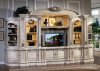 Distressed Antique White Traditional Entertainment Wall Unit