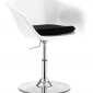 White Fiberglass Modern Swivel Chair w/Black Velour Cushion