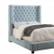 Mirabelle CM7679BL Upholstered Bed in Blue Fabric