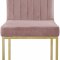 Giselle Dining Chair 778 Set of 2 Pink Velvet Fabric - Meridian