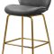 Paris Counter Stool 787 Set of 2 Grey Velvet Fabric by Meridian