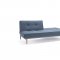 Splitback Sofa Bed Blue w/Wood Legs by Innovation w/Option