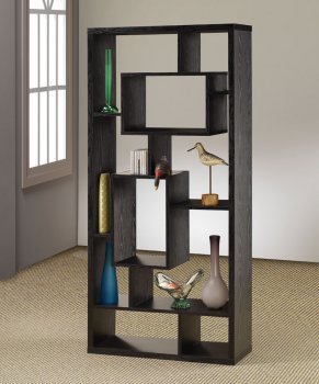 Black Finish Modern Bookcase w/Shelves & Display Space [CRBC-800262]