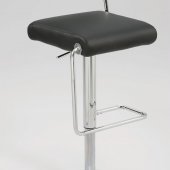 Black Leatherette Seat Modern Set of 2 Barstool w/Chrome Base