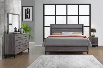 Kate Bedroom Set 5Pc in Gray by Global w/Options [GFBS-Kate Gray]