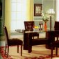 Oblong Glass Top & Espresso Base Modern Dining Table w/Options