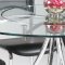 Clear Glass Top w/Lazy Susan & Metal Legs Modern 5Pc Dining Set