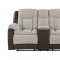 U4377 Motion Sofa & Loveseat Set Gray & Brown Fabric by Global