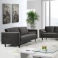 Emily Sofa 625 in Grey Velvet Fabric by Meridian w/Options