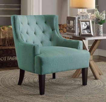 Dulce Accent Chair 1233TL in Teal Fabric by Homelegance [HECC-1233TL Dulce]