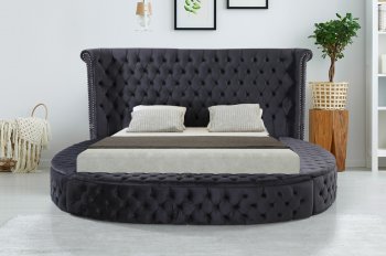 LCL-B04 Upholstered Bed in Black Velvet [BDB-LCL-B04 Black]