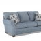 Zack Sofa in Denim Fabric by Klaussner w/Options