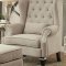 Willow Accent Chair CM-AC6271BG in Beige w/Optional Ottoman