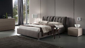 Bluemoon Platform Bed in Brown Fabric by Rossetto w/Options [Rossetto-Bluemoon-Sound-Light]