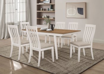 Nogales Dining Set 5Pc 122301 in Acacia & Off-White by Coaster [CRDS-122301 Nogales]