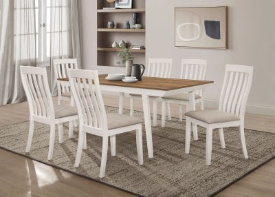 Nogales Dining Set 5Pc 122301 in Acacia & Off-White by Coaster