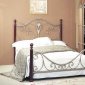 Antique Style Bed with Scroll Design & Dark Cherry Wooden Legs