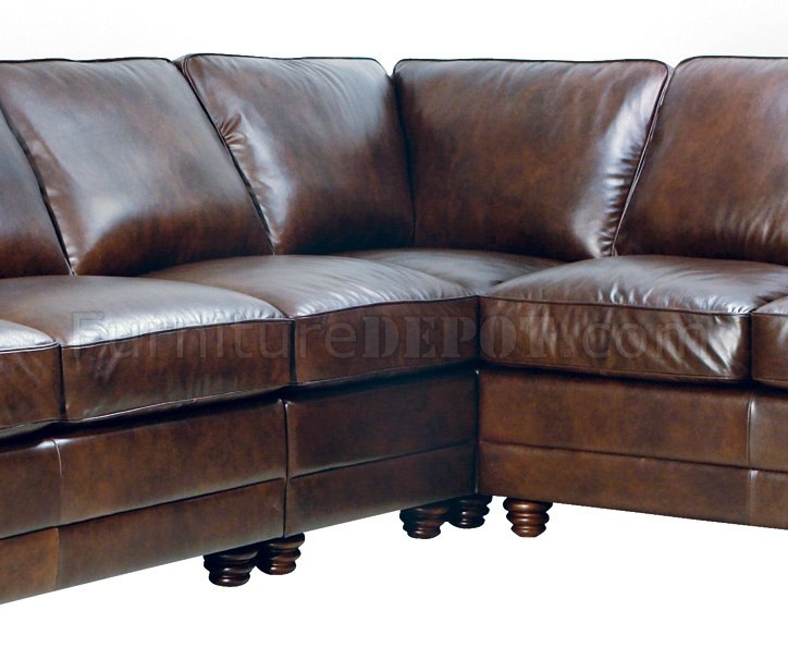 Rolled arm shop leather sectional