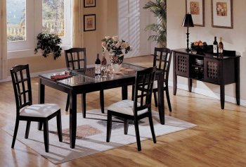 Espresso Finish Modern 5Pc Dining Set w/Cushioned Seats [YTDS-7242-Simplicity]